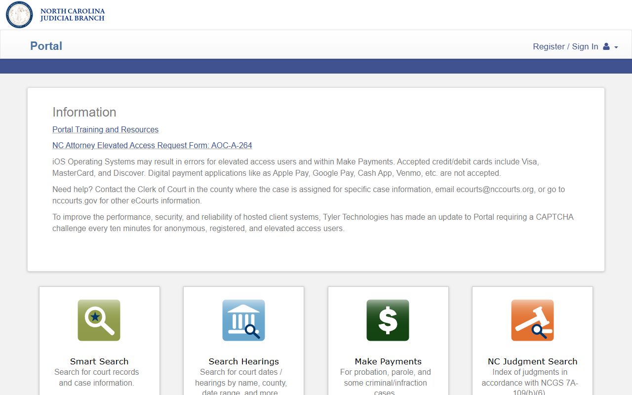 Alexander County court records eCourts Portal entry point