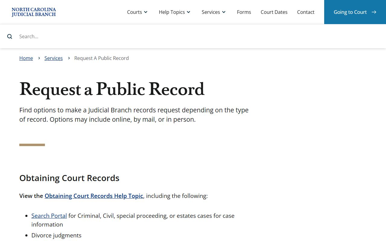 Alexander County court records public record request channel