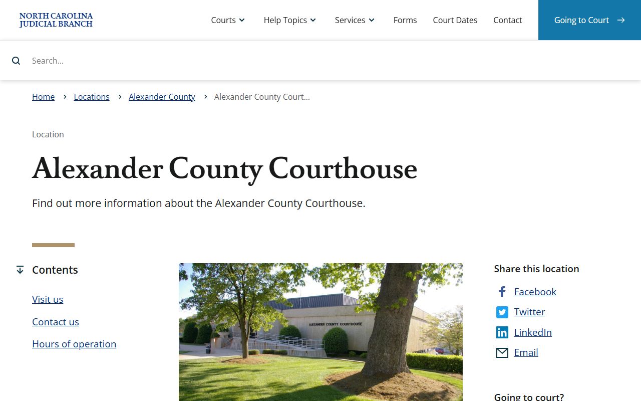 Alexander County court records courthouse page