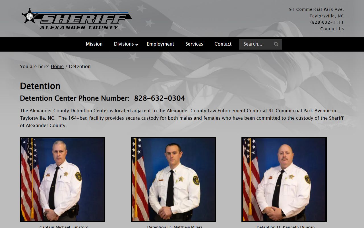 Alexander County inmate records detention center information